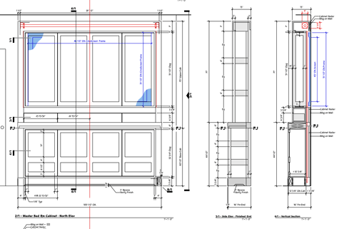 Shop drawing detail; elevations and vertical section