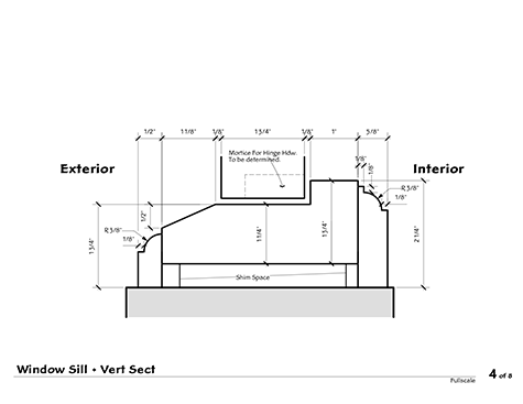 Shop drawing; section thru sill